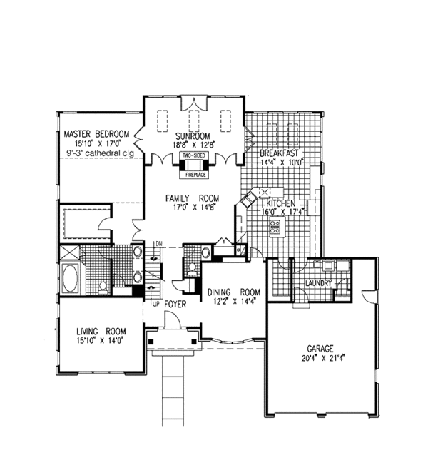 Dream House Plan - European Floor Plan - Main Floor Plan #953-67