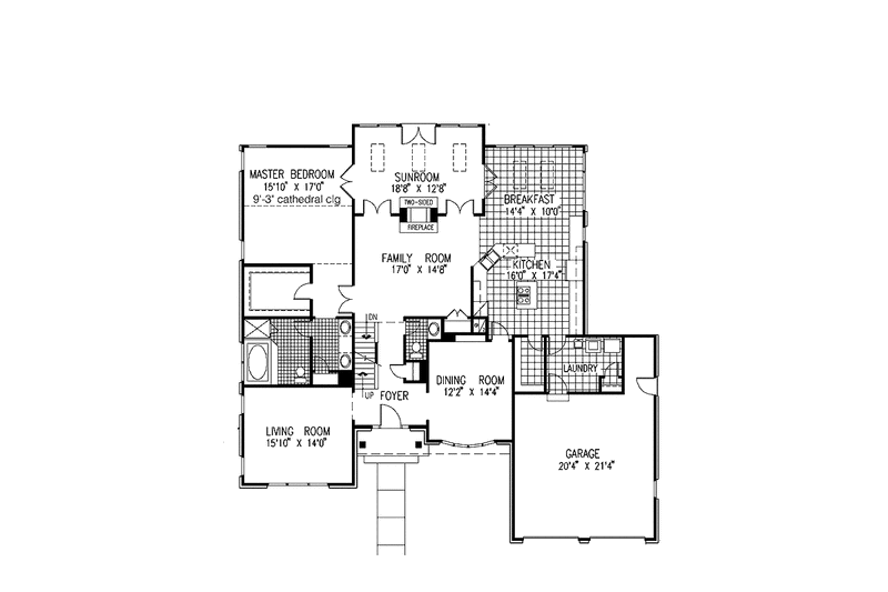 Architectural House Design - Floor Plan - Main Floor for European House Plan #953-67 - 3 bed, 2.5 bath