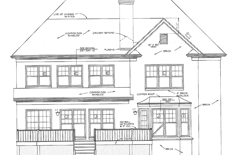 Home Plan - Exterior - Rear Elevation for Traditional House Plan #453-399 - 4 bed, 3.5 bath