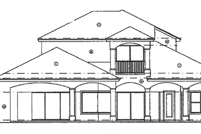 Home Plan - Exterior - Rear Elevation for Mediterranean House Plan #417-572 - 4 bed, 5 bath