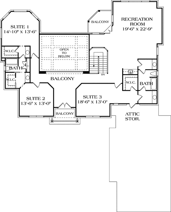 Dream House Plan - Country Floor Plan - Upper Floor Plan #453-377
