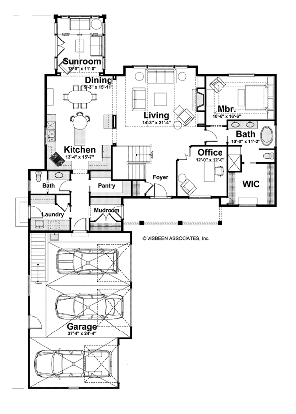 Craftsman Floor Plan - Main Floor Plan #928-225
