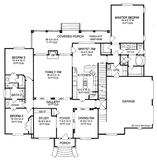 Architectural House Design - Country Floor Plan - Main Floor Plan #952-280