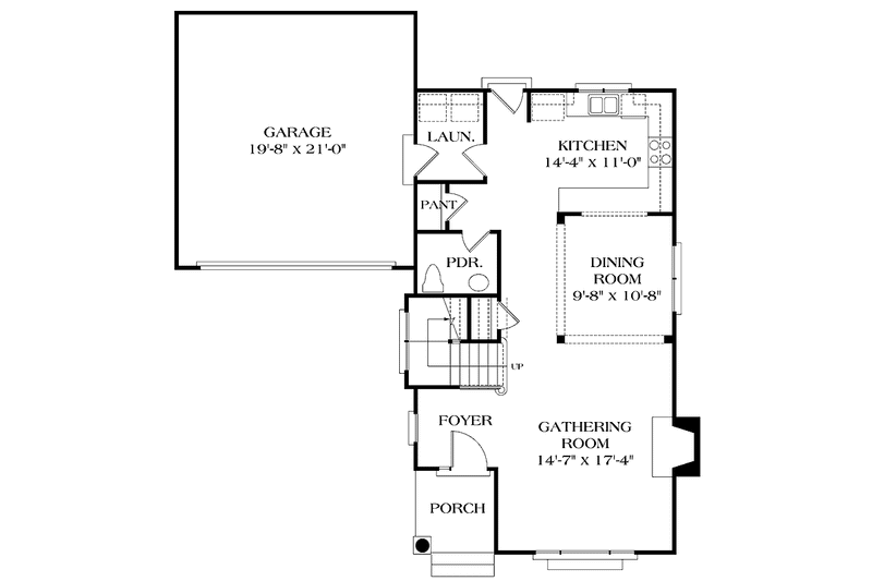 House Plan Design - Floor Plan - Main Floor for Country House Plan #453-209 - 3 bed, 2.5 bath
