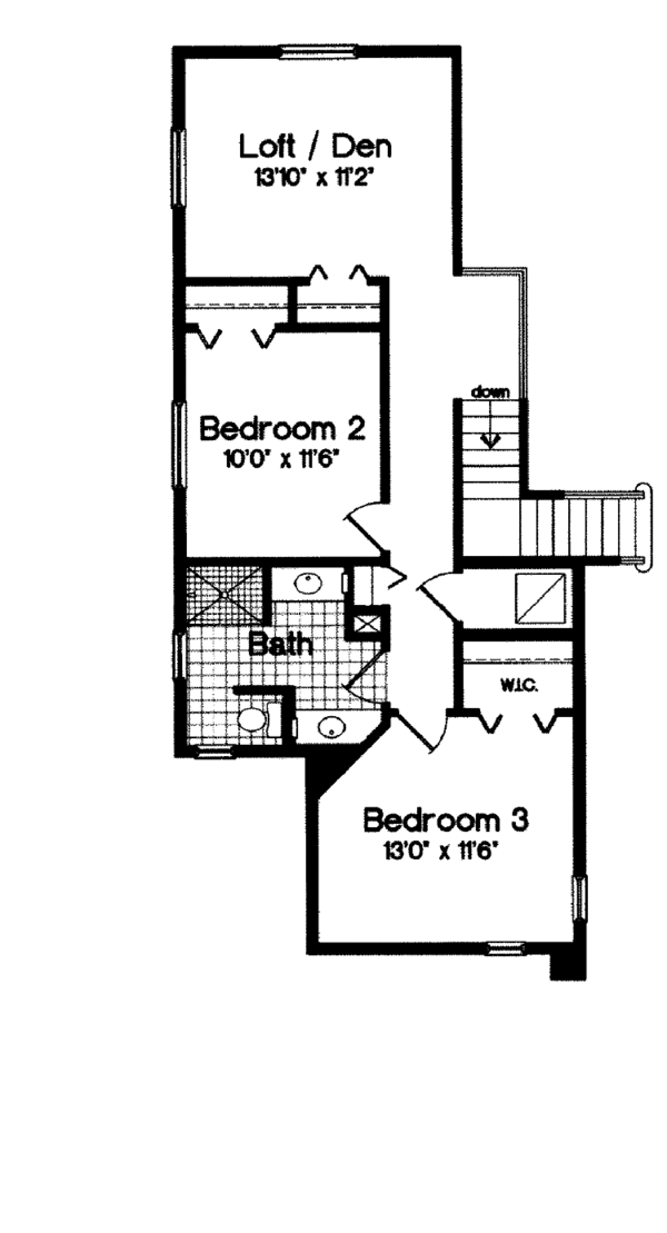 Architectural House Design - Mediterranean Floor Plan - Upper Floor Plan #417-673
