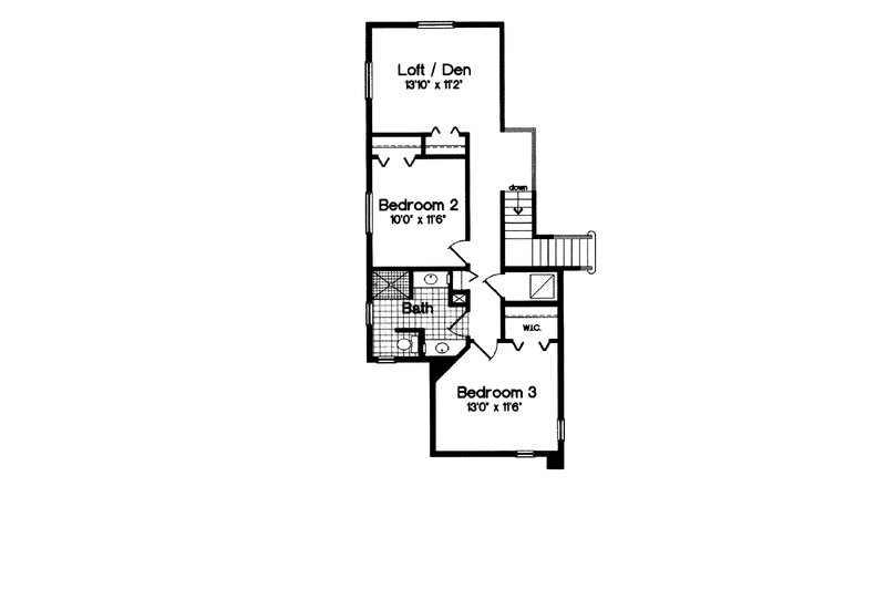 Home Plan - Floor Plan - Upper Floor for Mediterranean House Plan #417-673 - 3 bed, 2.5 bath