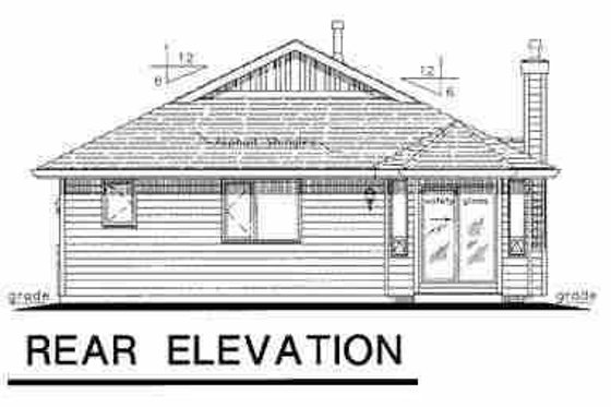 Exterior - Rear Elevation for Traditional House Plan #18-1033 - 3 bed, 2 bath