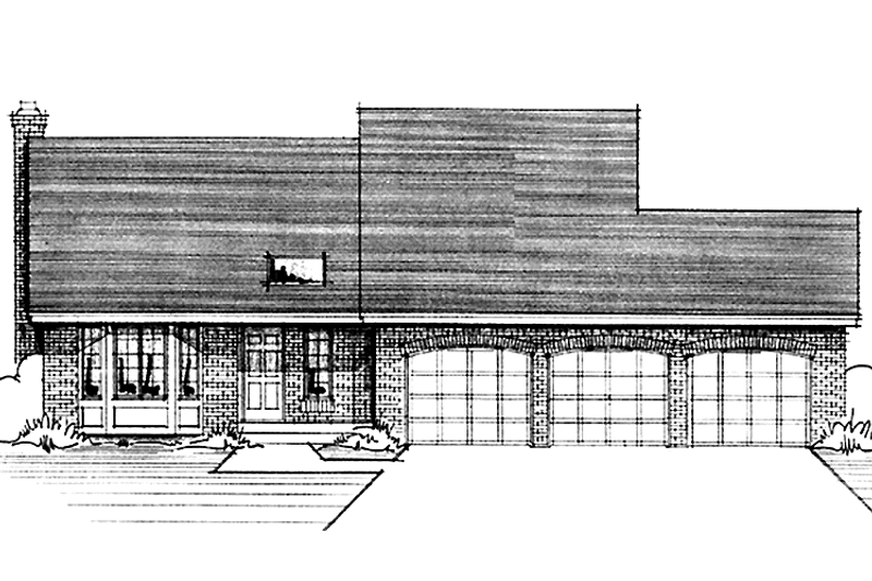 Home Plan - Exterior - Front Elevation 3 for European House Plan #51-705 - 3 bed, 2 bath