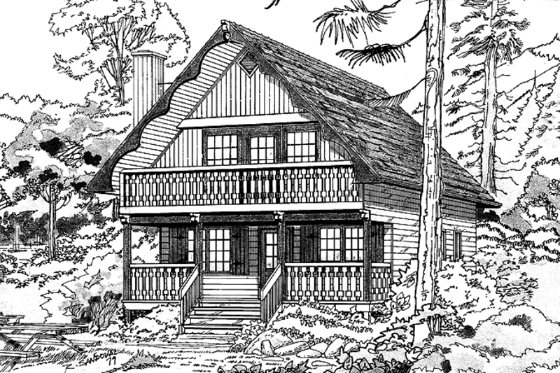 Dream House Plan - Exterior - Front Elevation 7 for Cabin House Plan #47-665 - 3 bed, 2 bath