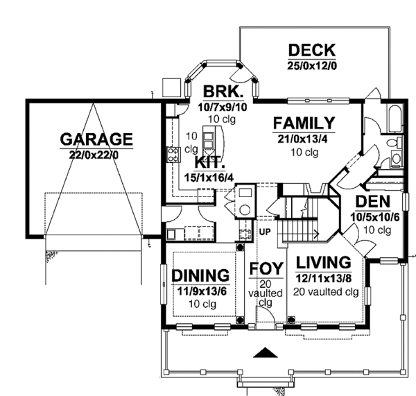 Home Plan - Traditional Floor Plan - Main Floor Plan #320-989