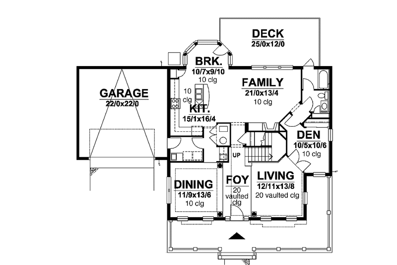 Home Plan - Floor Plan - Main Floor for Traditional House Plan #320-989 - 3 bed, 3 bath