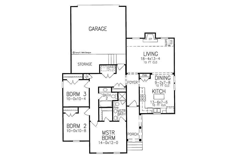 Home Plan - Floor Plan - Main Floor for Colonial House Plan #952-229 - 3 bed, 2 bath