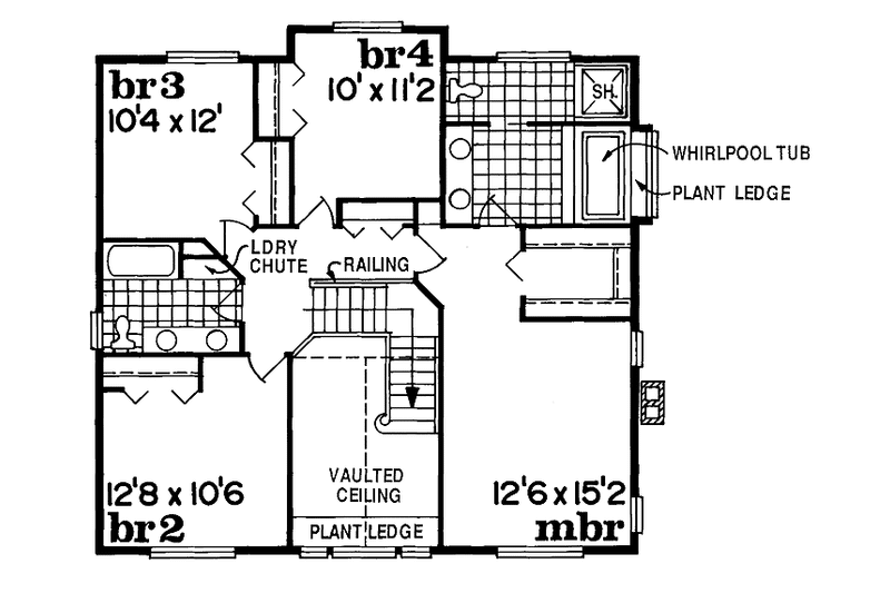 Home Plan - Floor Plan - Upper Floor for Victorian House Plan #47-859 - 4 bed, 3 bath