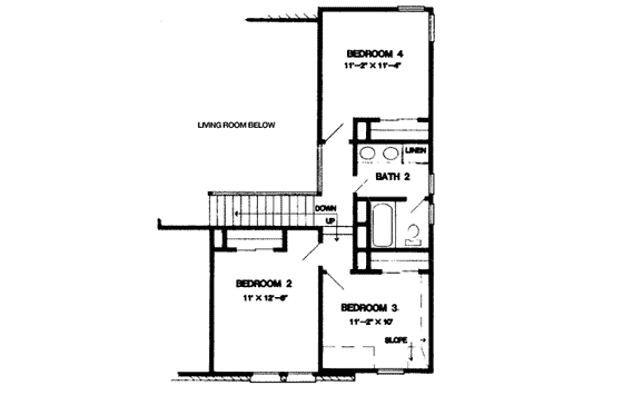Floor Plan - Upper Floor for European House Plan #410-389 - 4 bed, 2.5 bath
