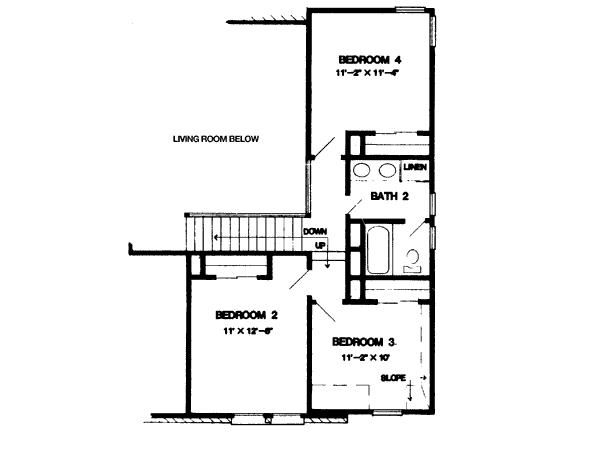 House Blueprint - European Floor Plan - Upper Floor Plan #410-389