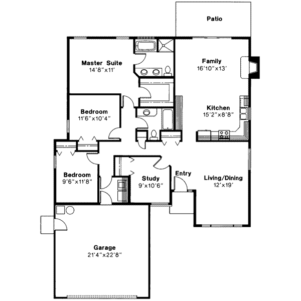 Home Plan - Modern Floor Plan - Main Floor Plan #124-301