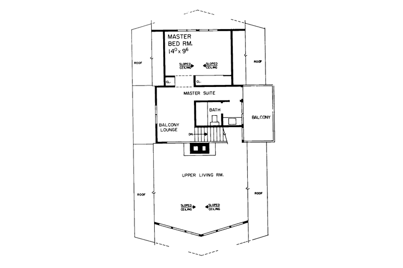 Architectural House Design - Floor Plan - Upper Floor House Plan #72-628 - 3 bed, 2 bath