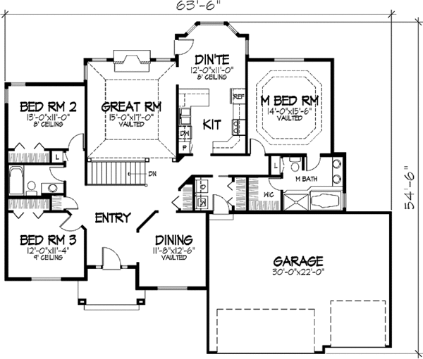 Dream House Plan - Prairie Floor Plan - Main Floor Plan #320-1454