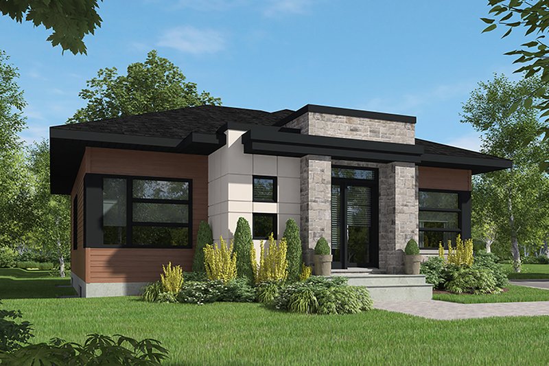 Architectural House Design - Contemporary Exterior - Front Elevation Plan #23-2714