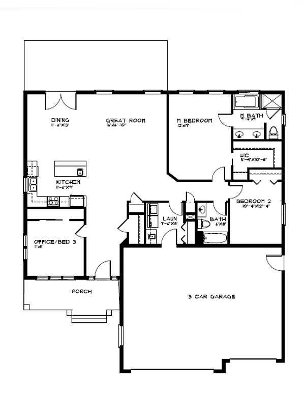 Cottage Floor Plan - Main Floor Plan #515-57