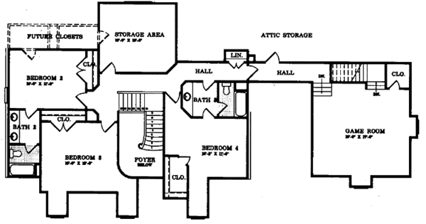 Dream House Plan - Country Floor Plan - Upper Floor Plan #952-35