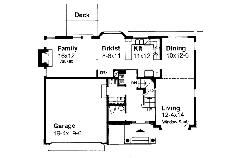 Home Plan - Floor Plan - Main Floor for Traditional House Plan #320-949 - 3 bed, 2.5 bath