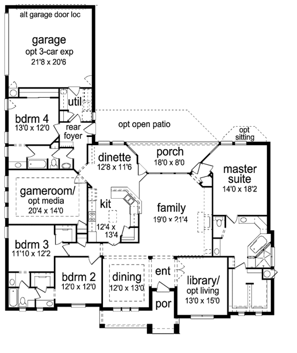 House Plan Design - European Floor Plan - Main Floor Plan #84-776