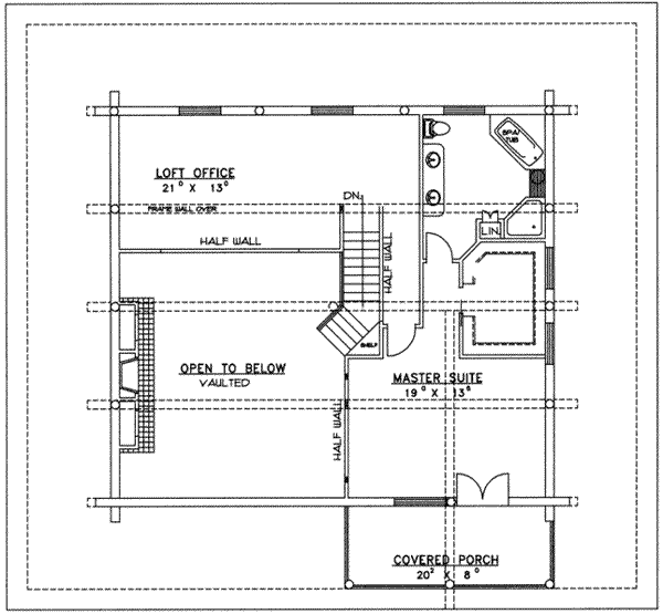 Home Plan - Log Floor Plan - Upper Floor Plan #117-111