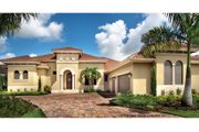 Mediterranean Style House Plan - 3 Beds 3.5 Baths 3543 Sq/Ft Plan #930-446 