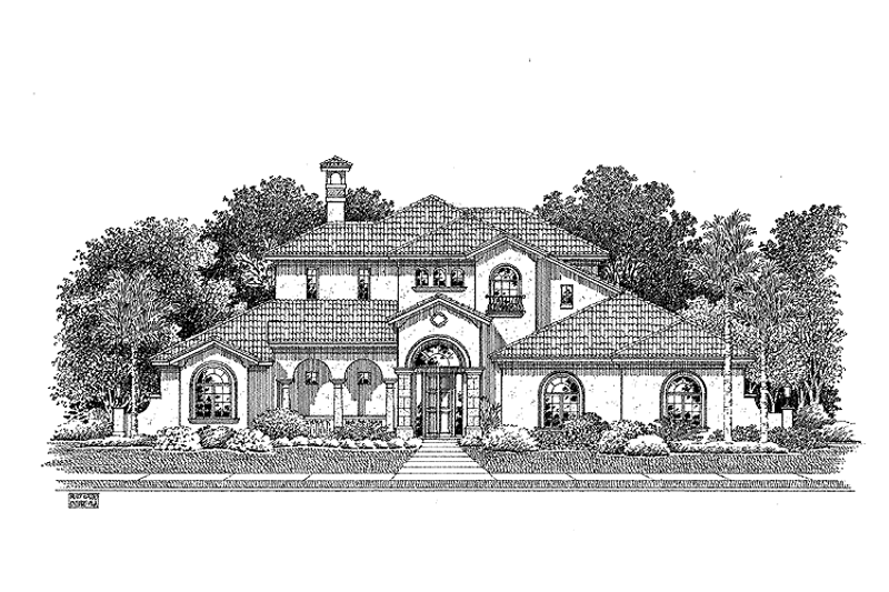 Architectural House Design - Mediterranean Exterior - Front Elevation Plan #999-111