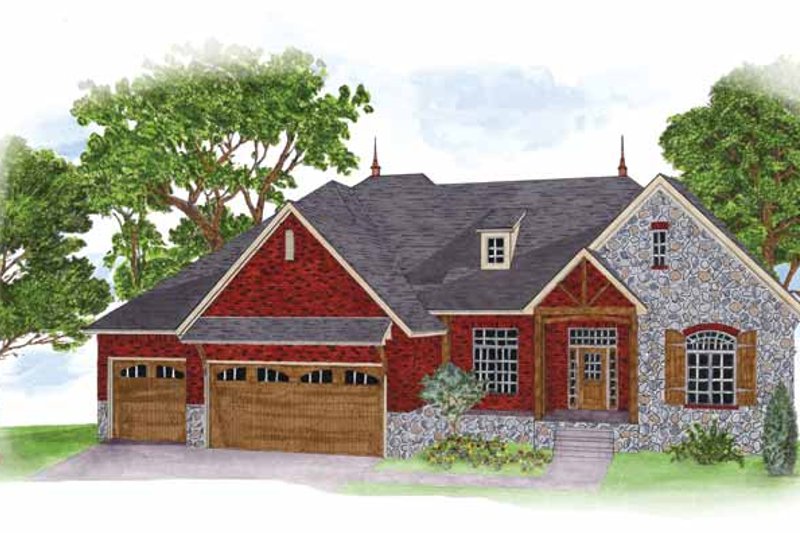 House Plan Design - Country Exterior - Front Elevation Plan #950-2