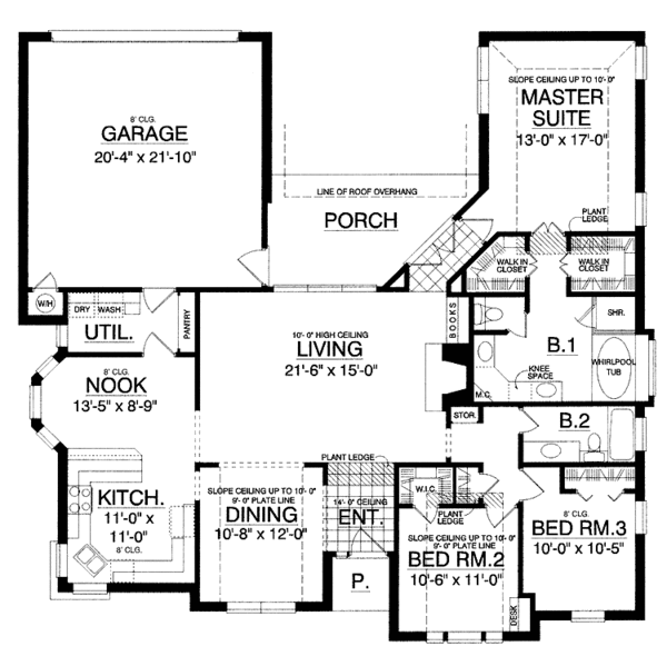 House Plan Design - Ranch Floor Plan - Main Floor Plan #40-448