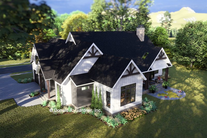 House Design - Exterior - Rear Elevation 1 for Ranch House Plan #929-1193 - 3 bed, 2.5 bath
