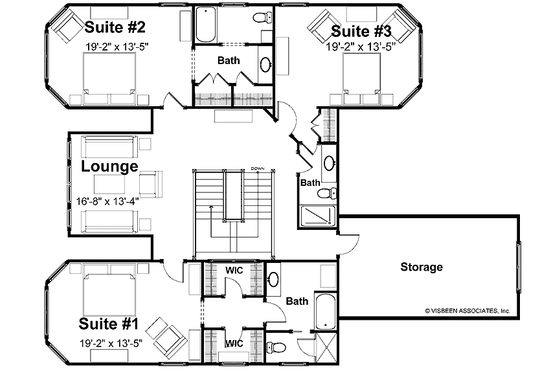 Floor Plan - Upper Floor for Craftsman House Plan #928-60 - 4 bed, 4.5 bath