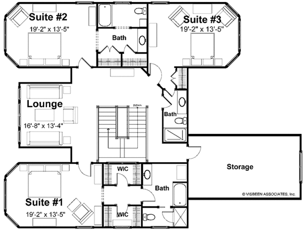 House Plan Design - Craftsman Floor Plan - Upper Floor Plan #928-60