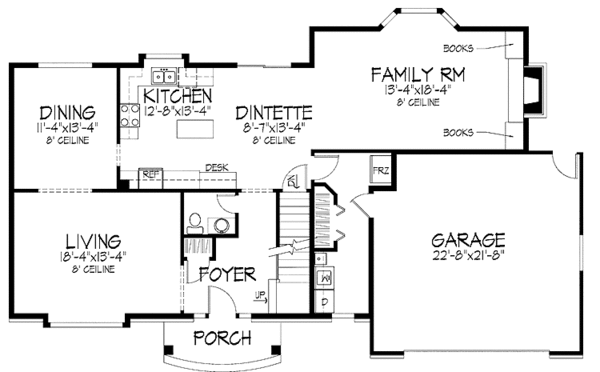 House Plan Design - Colonial Floor Plan - Main Floor Plan #51-850