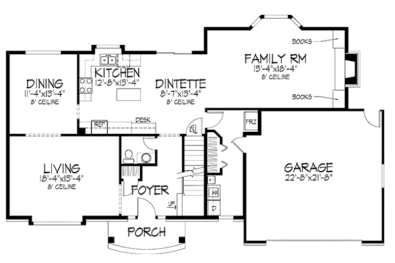 Dream House Plan - Floor Plan - Main Floor for Colonial House Plan #51-850 - 4 bed, 2.5 bath