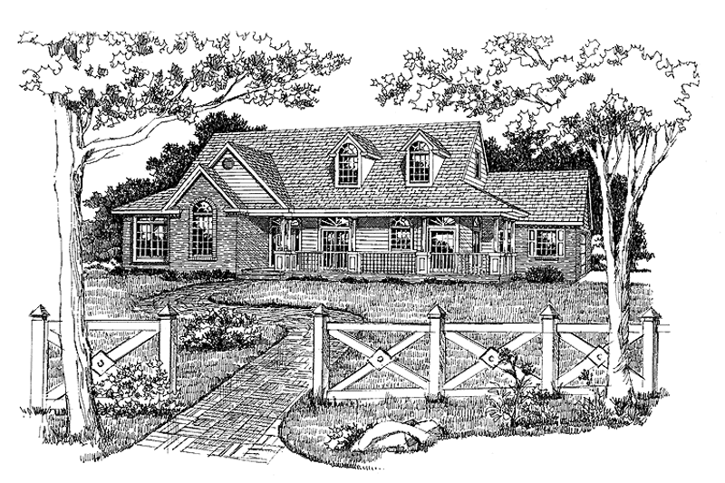 Home Plan - Exterior - Front Elevation 3 for Ranch House Plan #314-200 - 3 bed, 2 bath