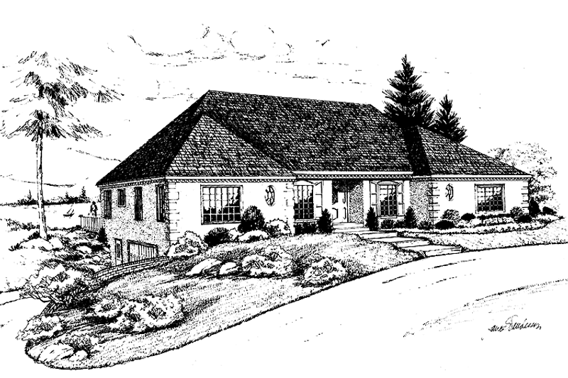 House Plan Design - Exterior - Front Elevation 3 for European House Plan #314-264 - 4 bed, 3 bath