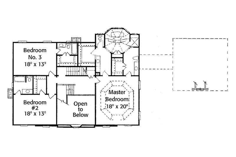 Dream House Plan - Floor Plan - Upper Floor for Classical House Plan #429-151 - 3 bed, 3.5 bath