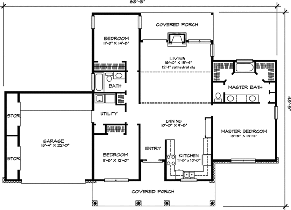 Dream House Plan - Country Floor Plan - Main Floor Plan #140-190