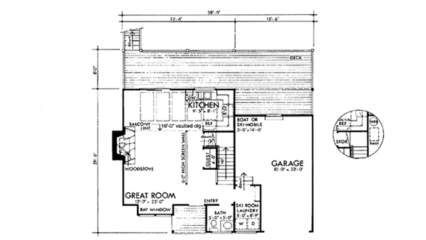 Architectural House Design - Prairie Floor Plan - Main Floor Plan #320-1177