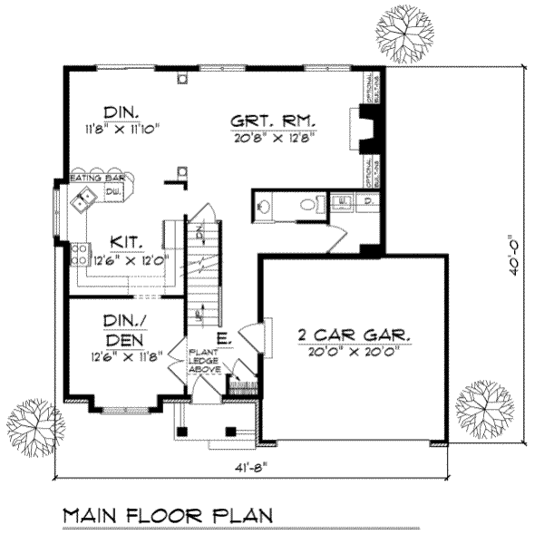 Traditional Floor Plan - Main Floor Plan #70-317