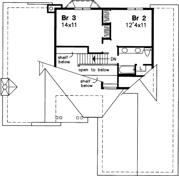 Home Plan - Traditional Floor Plan - Upper Floor Plan #320-646