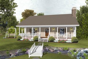 Country Exterior - Front Elevation Plan #56-697