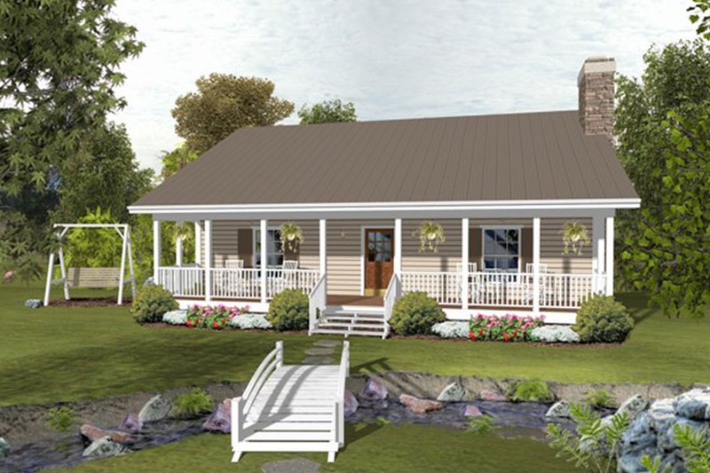 House Blueprint - Country Exterior - Front Elevation Plan #56-697