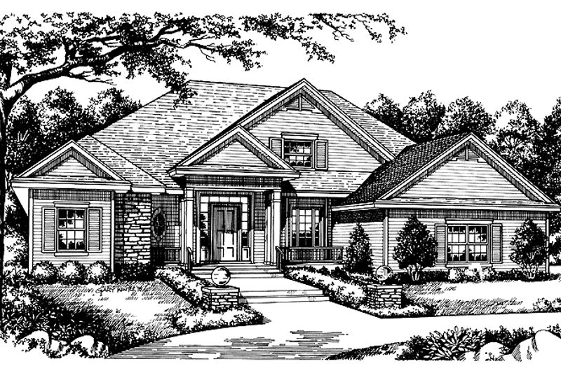 Home Plan - Exterior - Front Elevation 3 for Mediterranean House Plan #417-644 - 4 bed, 3 bath