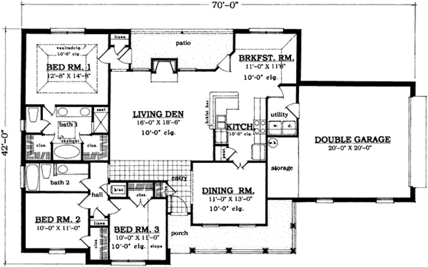 House Plan Design - Country Floor Plan - Main Floor Plan #42-658