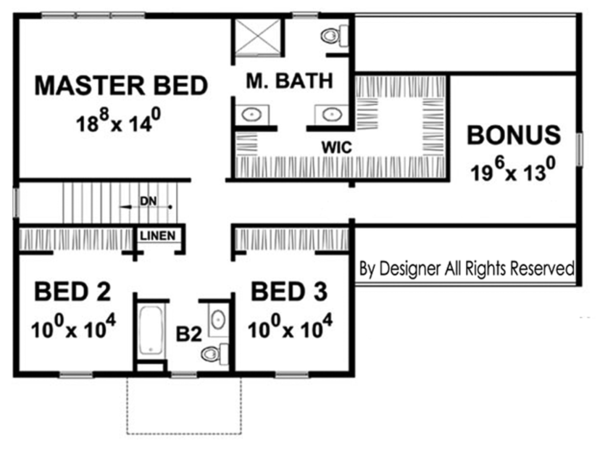 Dream House Plan - Colonial Floor Plan - Upper Floor Plan #20-2249