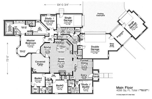 Architectural House Design - European Floor Plan - Main Floor Plan #310-1308
